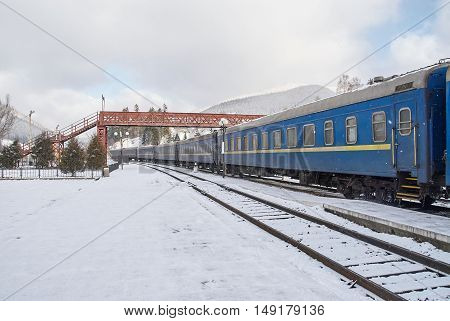 Old Passenger Wagons On Railway Station