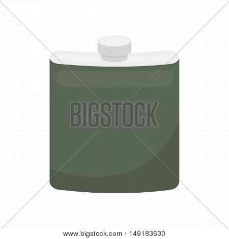 Hip flask icon in cartoon style isolated on white background. Hunting symbol vector illustration.