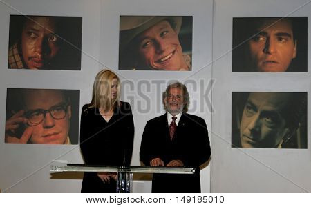 Mira Sorvino and Academy President Sid Ganis at the 78th Annual Academy Awards Nominations held at the Academy of Motion Picture Arts and Sciences in Beverly Hills, USA on January 31, 2006.