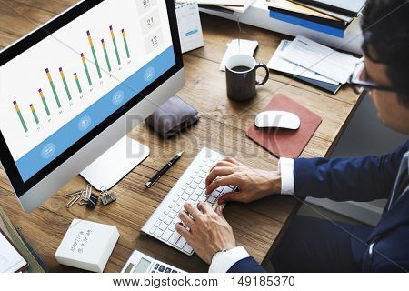 Business Chart Data Analysis Concept