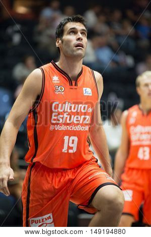 VALENCIA, SPAIN - SEPTEMBER 25th: San Emeterio during match between Valencia Basket and Estudiantes at Fonteta Stadium on September 25, 2016 in Valencia, Spain