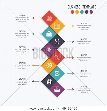 Vector infographic design 10 options. Stock illustration