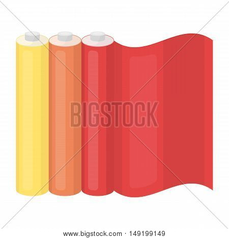 Color printing paper in cartoon style isolated on white background. Typography symbol vector illustration.