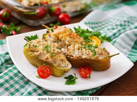 Stuffed Peppers Minced Chicken With Pepper Chilli With Tomato