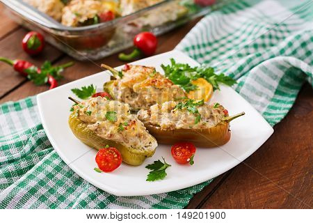 Stuffed Peppers Minced Chicken With Pepper Chilli With Tomato