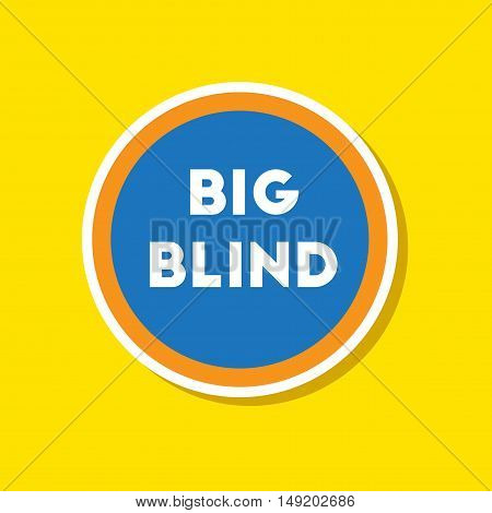 paper sticker on stylish background of poker big blind