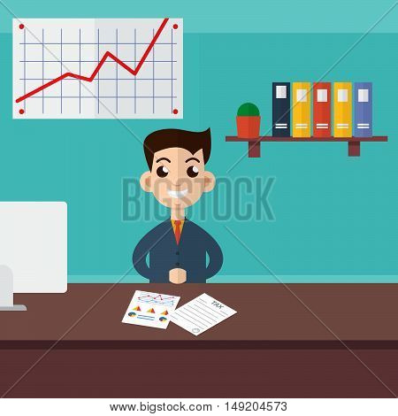 Tax inspector character. Stock vector. Vector illustration.