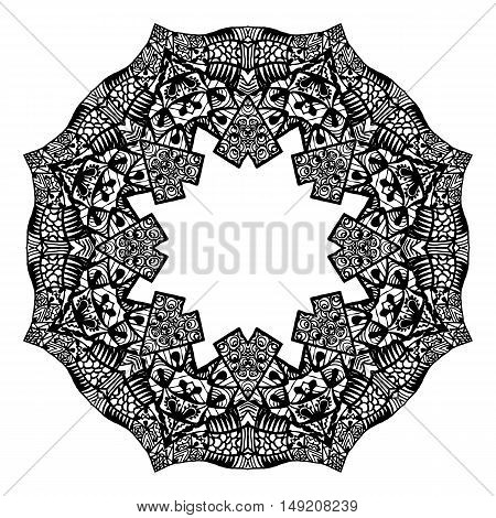 Decorative round ornament. Anti-stress therapy pattern.star style.