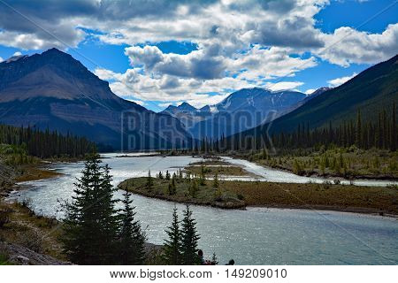 Alberta Rocky Mountains Landscapes between Jasper and Banff