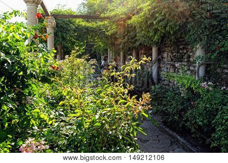 BALCHIK, BULGARIA - AUGUST 30, 2011: Botanical Garden (Former Residence of Queen Marie of Romania) on August 30, 2011 in the Seaside Resort of Balchik, Bulgaria