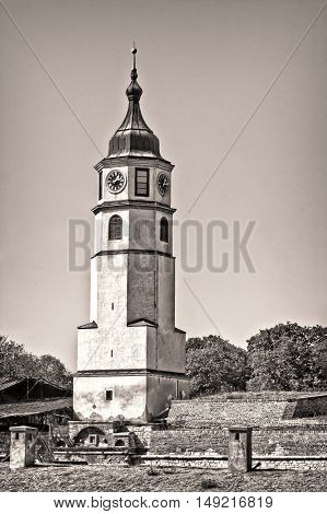 Sahat kula (clock tower) at Kalemegdan fortress in Belgrade, Serbia