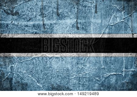 Flag of Botswana overlaid with grunge texture