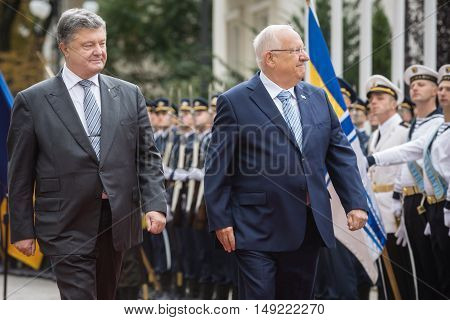 Petro Poroshenko And President Of Israel Reuven Rivlin