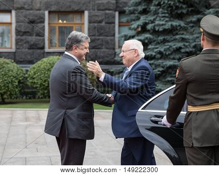 Petro Poroshenko And President Of Israel Reuven Rivlin