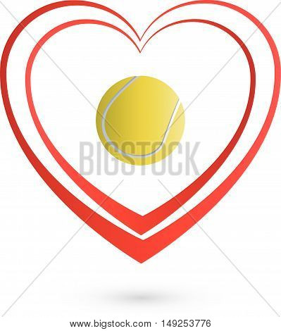 Tennis heart, sports, logo, Tennis and heart logo