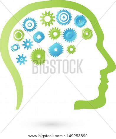Head gears, symbols, characters, man, logo, Think