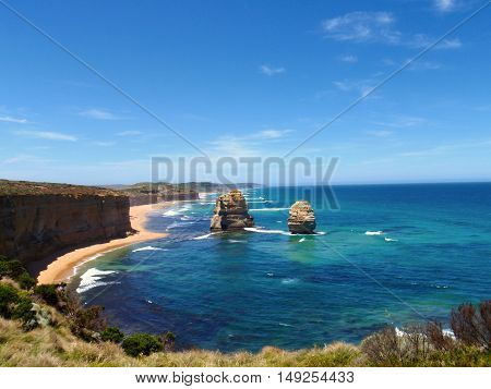 View from the cliffs of the Twelve Apostles, Victoria