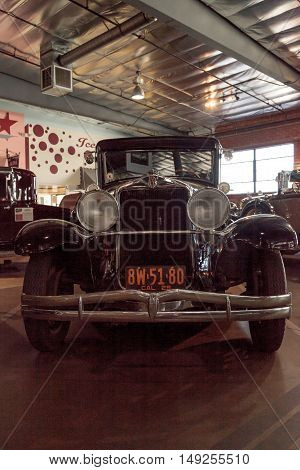 El Segundo, CA, USA - September 26, 2016: 1929 Hupmobile displayed at the Automobile Driving Museum in El Segundo, California, United States. Editorial use only.