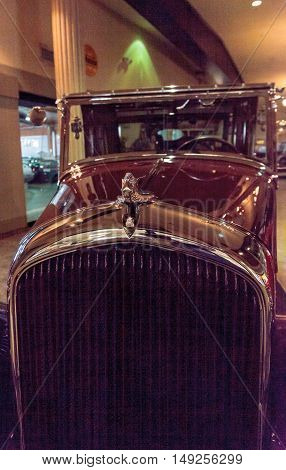 El Segundo, CA, USA - September 26, 2016: This 1932 Plymouth Town Car by Brewster belonged to Franklin D. Roosevelt and Eleanor Roosevelt. It is displayed at the Automobile Driving Museum in El Segundo, California, United States. Editorial use only.