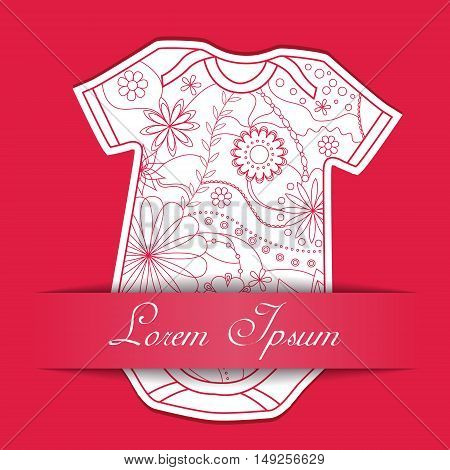 Vector paper background with baby body dress