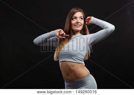 Sport Fit Woman In Thermal Clothes.