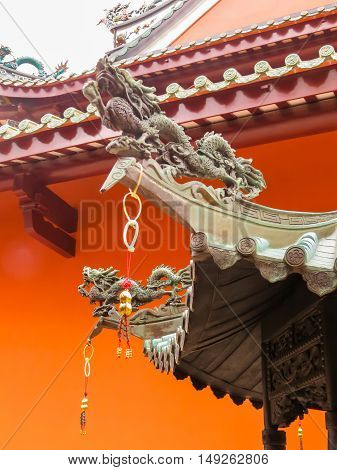 Detail of Chinese Buddhist Temple in Singapore