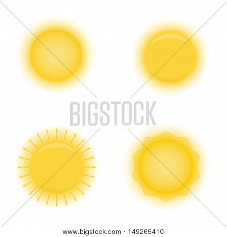 Vector sun icon isolated on white background