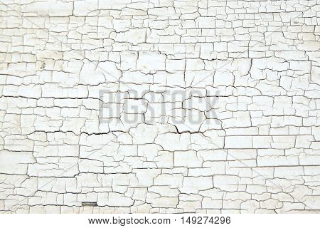 Cracked White Paint Texture On Old Wood