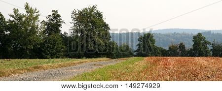 mountain landscape in sudeteland  Jeseníky foothills czech republic europe