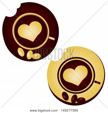 chocolate coffee cups white and black chocolate cup of coffee