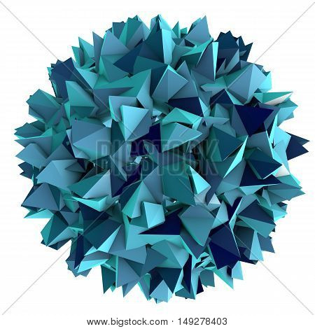Low-polygonal model of virus. Hepatitis B virus. 3D illustration