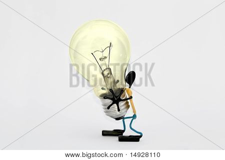 Hombre trayendo una nueva Idea con él