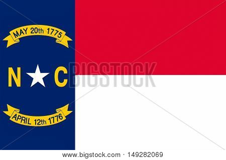 Flag of North Carolina is a state in the southeastern region of the United States