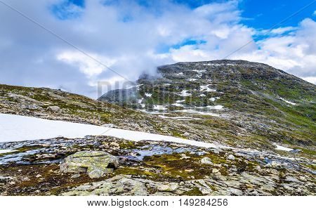 Landscape of the Geiranger valley near Dalsnibba mountain - Norway