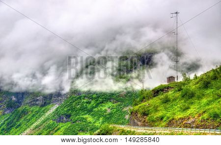 Landscape of the Geiranger valley near Dalsnibba mountain - Norway