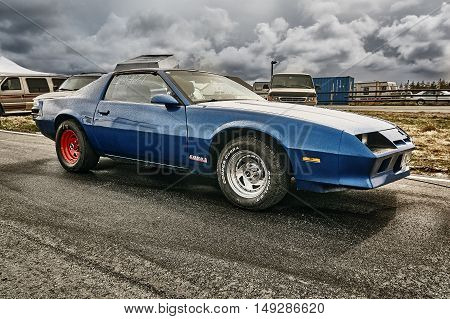 Norway Drag Racing, Blue Race Car Side View