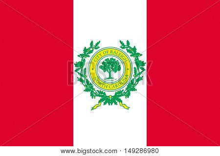 Flag of Raleigh is the capital of the state of North Carolina United States