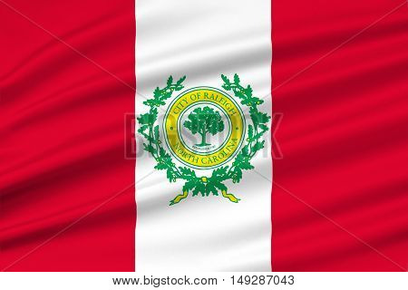 Flag of Raleigh is the capital of the state of North Carolina United States. 3D illustration