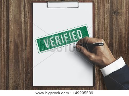 Verified Certified Affirm Authorised Approve Concept