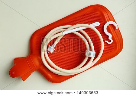 esmarch mug red with nuzzle and hook close up photo