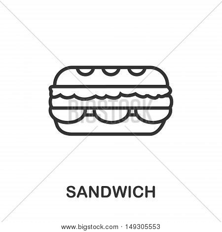 Sandwich icon or logo line art style. Vector Illustration.