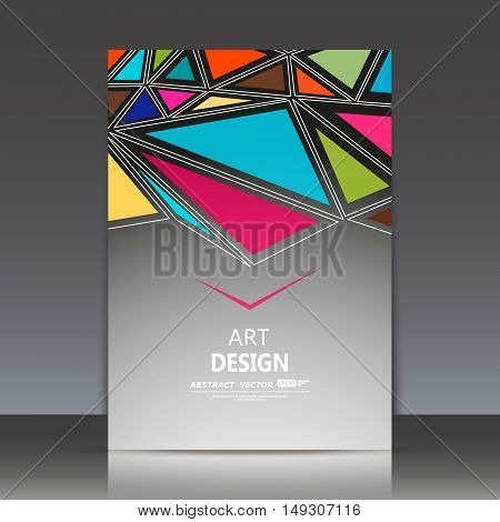 Abstract Composition, A4 Brochure Title Sheet, Geometric Shape, Medley Patchwork, Triangle Ornament,