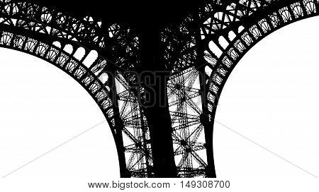 The bottom of Eiffel tower viewed as lace lingerie