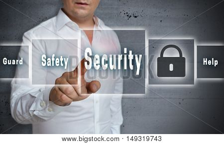 Security safty touchscreen concept background template picture