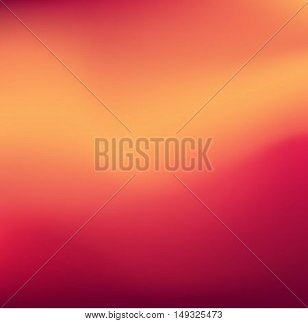 Vector red and orange blurred gradient style background. Abstract smooth colorful social media illustration.