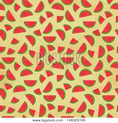 Seamless pattern with watermelons. Pattern with hand drawn watermelon.