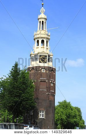 The Montelbaanstoren In Amsterdam, Netherlands