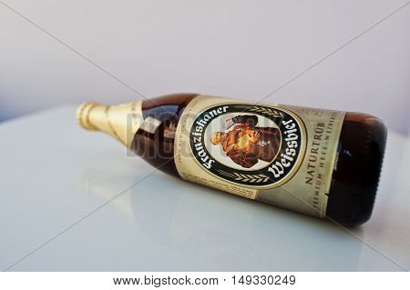 Kyiv, Ukraine -29 August 2016: Franziskaner Weissbier