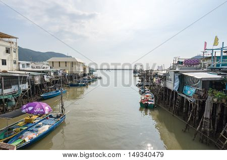 HONG KONG, CHINA - SEP. 17, 2016: Tai O Fishing Village of Lantau Island in Hong Kong, China.