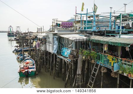 HONG KONG, CHINA - SEP. 17, 2016: Tai O Fishing Village of Lantau Island in Hong Kong, China.